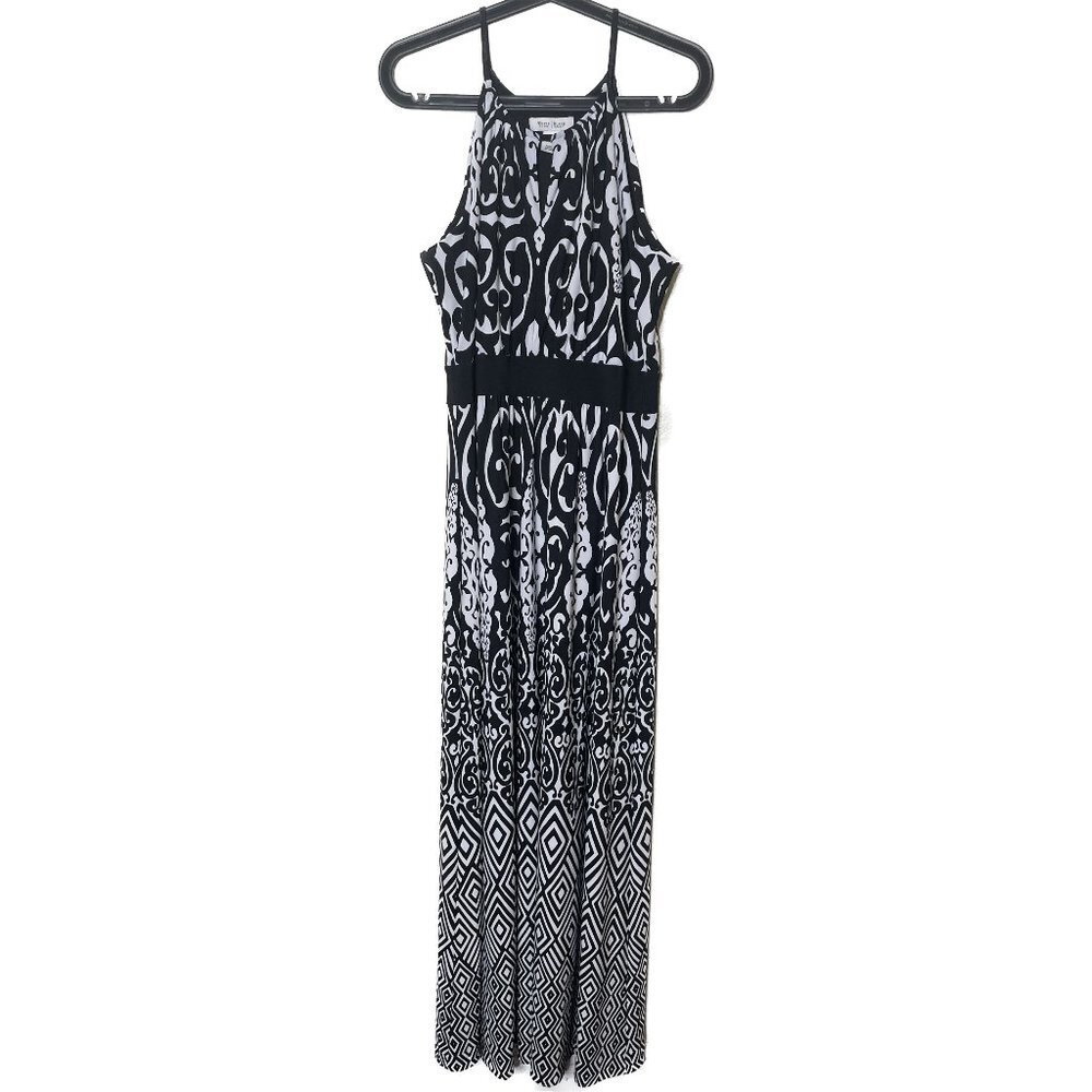 WHBM Scroll Print Sleeveless Pull Over Maxi Dress Vacay Cruse Graduation Summer